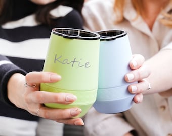 Custom Engraved Wine Tumbler • Personalized Insulated Mug • Perfect Bachelorette Party Gift