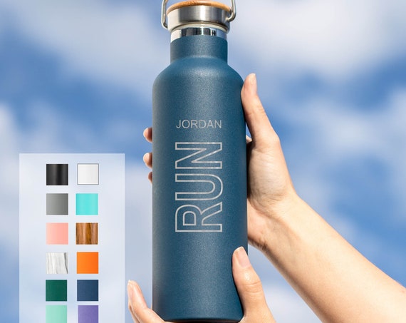 Personalized Insulated Stainless Steel 25oz (750ml) Water Bottle | Runners' Gifts | Gift for Runners | Groomsmen Bottles | Vacuum Flasks