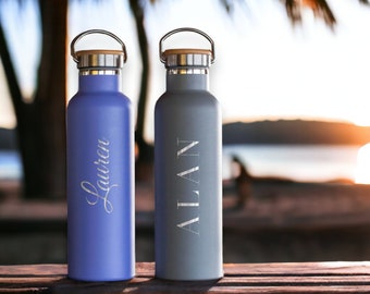 Personalized Insulated Stainless Steel 25oz Water Bottle | Custom Name Bottle | Laser Engraved Name or Logo Water Bottle  | Birthday Gift