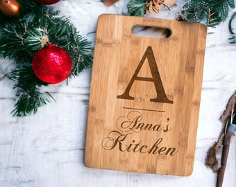 Kitchen Personalized  Bamboo Cutting Board | Initial Name housewarming gift | personalized kitchen | cook gift | personalized Christmas gift