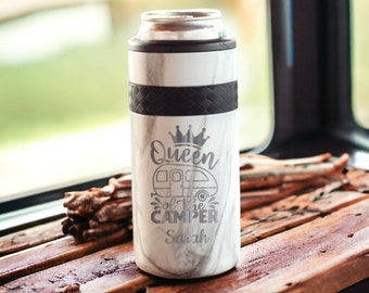 Best Camping Gift Personalized Can Cooler | Engraved 12oz Elemental Slim Can Cooler | Insulated Beverage Holder, Seltzer Can Cooler