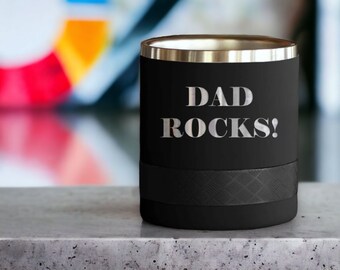 Premium 10oz Rocks Tumbler | Old Fashioned Lowball Tumbler for Scotch Cocktail Whisky Cognac Vodka Liquor | Unique Gift for Brother & Father