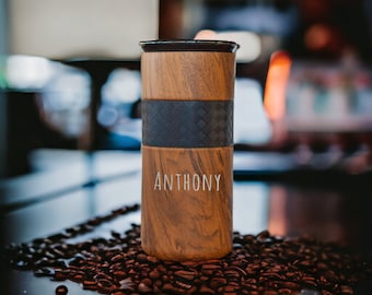 Personalized Tumbler for Dad – 16oz Insulated Stainless Steel Coffee Mug with Ceramic Lid – Father’s Day Gift – Fits Car Cup Holder
