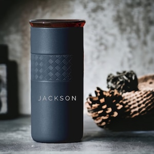 Personalized Insulated Stainless Steel Coffee Tumbler 16oz with CERAMIC Lid - 6hrs hot |18 hrs cold| Best Gift for Coffee Lovers, Birthdays