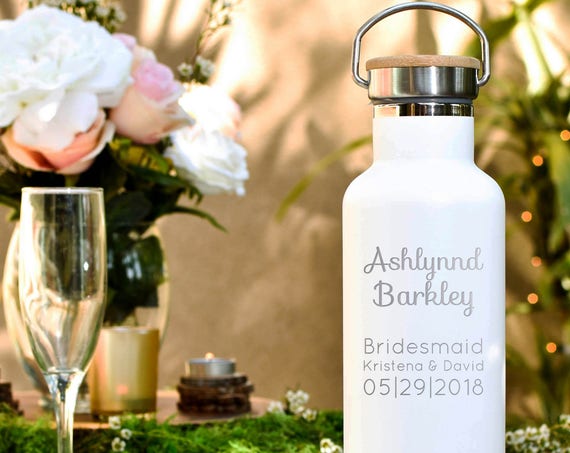 Bridesmaid Gifts - Custom Engraved Bottle | Maid of Honor Gift | 14 Color Choices Available