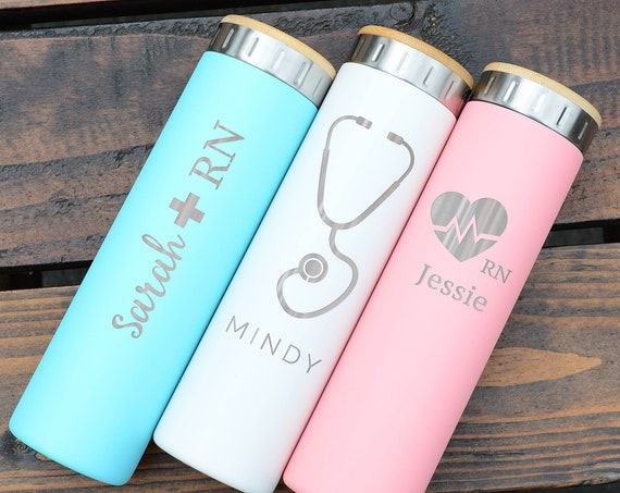 Designs For Teach & Nurses | Best Gift Stainless Steel Water Bottle 20oz | Elemental Iconic Insulated Bottes | Best Gift for Professionals