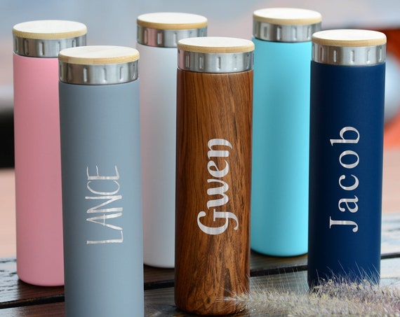 Personalized Name Gift 20oz Stainless Steel Bottle | Elemental Iconic Insulated Bottes | Best Gift for Birthdays and Holidays | Custom Logo
