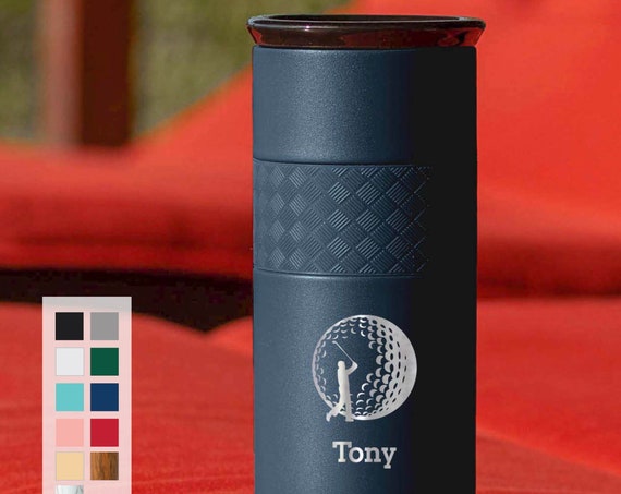 Personalized Coffee Cup Stainless Steel Laser Engraved Tumbler 16oz Camping Mug with Ceramic Lid | Bachelor Party Wedding gift