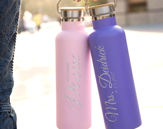 Personalized Stainless Steel Water Bottle with Wedding Couple Design 25oz | Personalized Gifts | Wedding Party Gifts | Couple Gifts Tumblers