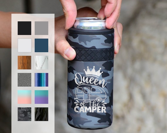 Personalized Can Cooler | Custom Engraved 12oz Elemental Slim Can Cooler | Insulated Beverage Holder, Seltzer Can Cooler, Birthday Gift