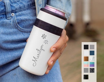Personalized Customized Insulated Can Cooler Gift Idea | Engraved 12oz Elemental Slim Can Cooler | Skinny Beverage Holder