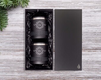 Groomsmen Gift Set - 2pcs Personalized 10oz Lowball Tumblers Monogram | Customized Name Initials in the same Color Set