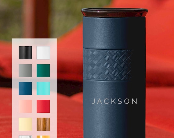 Personalized Insulated Stainless Steel Coffee Tumbler 16oz with CERAMIC Lid - 6hrs hot |18 hrs cold| Best Gift for Coffee Lovers, Birthdays