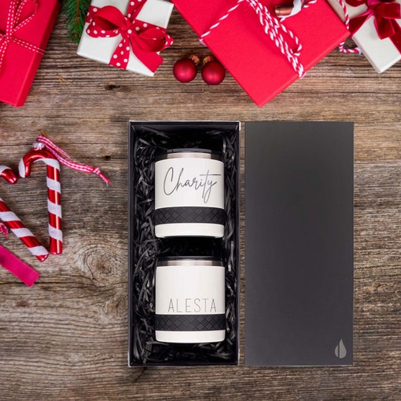 Mix and Match Personalized 12oz Rocks Lowball Tumbler Monogram Gift Set | Customized Name Initials in Set