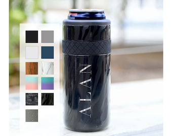 Personalized Slim Can Cooler | Custom Groom Gift | Engraved 12oz Elemental Slim Can Cooler | Insulated Beverage Holder, Seltzer Can Cooler