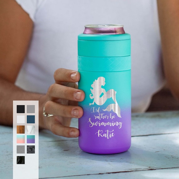 Personalized Can Cooler | Best Camping Gift Engraved 12oz Elemental Slim Can Cooler | Insulated Beverage Holder, Seltzer Can Cooler