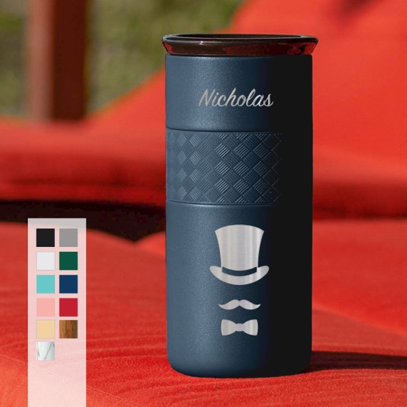 Customized Coffee Tumbler Wedding Insulated Stainless Steel Tumbler 16oz with CERAMIC Lid, Brides Maid, Groom Gift, Wedding Party Favors
