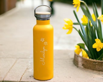 Personalized Insulated Stainless Steel 25oz Water Bottle | Elemental Custom Engraved Text or Name | Employee Gifts | Custom Logo Engraving