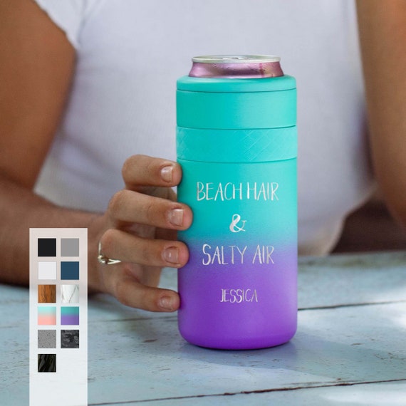 Best Camping Gift Personalized Can Cooler | Engraved 12oz Elemental Slim Can Cooler | Insulated Beverage Holder, Seltzer Can Cooler