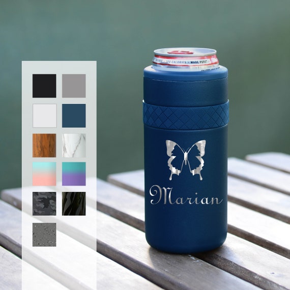 Personalized Slim Can Koozie | Custom Bridal Gift | Engraved 12oz Elemental Slim Can Cooler | Insulated Beverage Holder, Seltzer Can Cooler