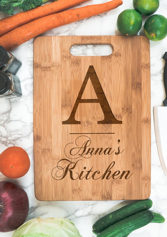 Kitchen Personalized Bamboo Cutting Board | Initial Name housewarming gift | personalized kitchen | cook gift | personalized Christmas gift