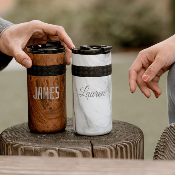 Personalized Leak Proof Commuter Dousip | 2-in-1 Insulated Tumbler with Sip Lid & 12oz Insulated Beverage Slim Can Cooler