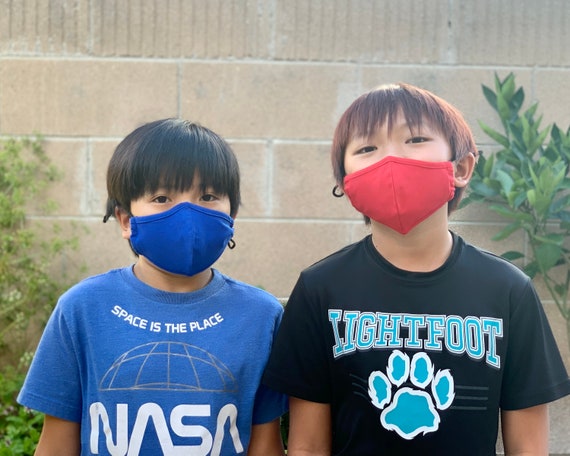 2-Pack Kids Masks, Reusable, Washable, 2ply Cotton with Adjustable Ear Loops - In Stock