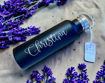 Employee Appreciation Gifts, Custom Engraved Water Bottle with Straw | Team Building Staff Gifts on Employee Day