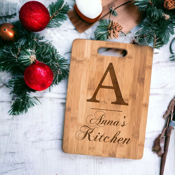 Kitchen Personalized Bamboo Cutting Board | Initial Name housewarming gift | personalized kitchen | cook gift | personalized Christmas gift