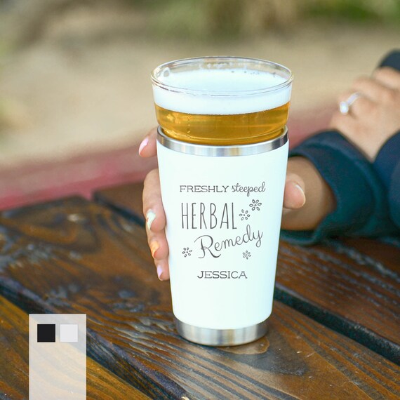 Personalized 16oz Stainless Steel Pint Glass for Tea and Coffee Lovers | Customized Office Gift Beer Glass | Perfect Gift for Beer Drinkers