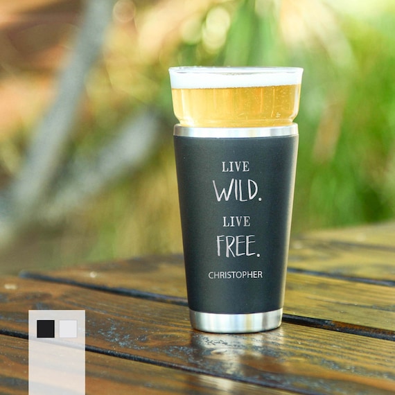Design Your Own Adventure Lager Beer Pint Glass | Cold up to 6 Hours Glass | Personalized Beer Glass | | Personalized Groomsman Beer Glasses