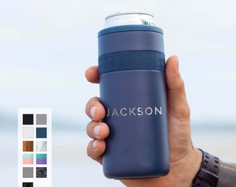 Personalized Insulated Can Cooler | Customized Gift | Engraved 12oz Elemental Slim Can Cooler | Skinny Beverage Holder