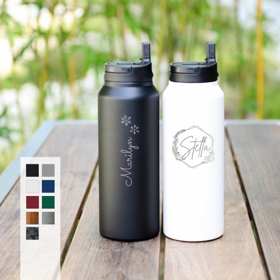 Personalized 32oz Traveller's Water Bottle | BPA Free Hot and Cold Vacation Bottle | Gift for Players | Custom Team Logo Water Bottle