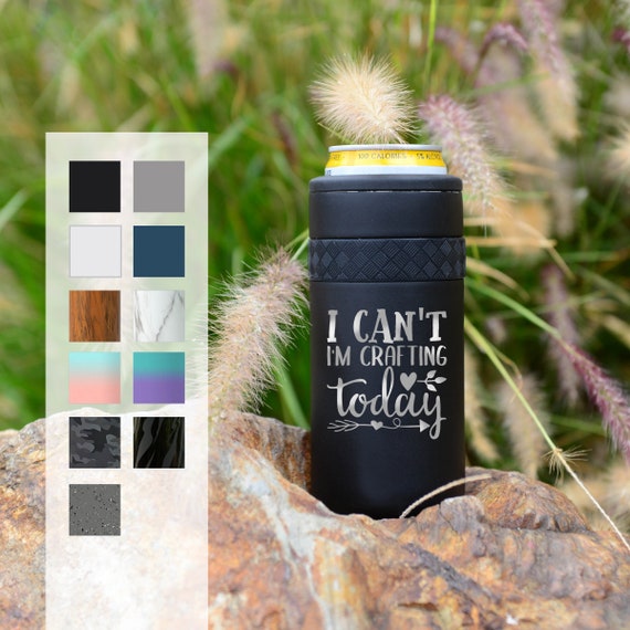 Personalized Can Cozie | Hobby Theme Engraved 12oz Elemental Slim Can Cooler | Seltzer Can Cooler, Insulated Beverage Holder, Birthday Gift