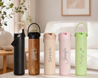 Personalized Sports Water Bottle for Teens and Adults | 24oz Core Stainless Steel Bottles with Engraved Name | Custom Back to School Gift