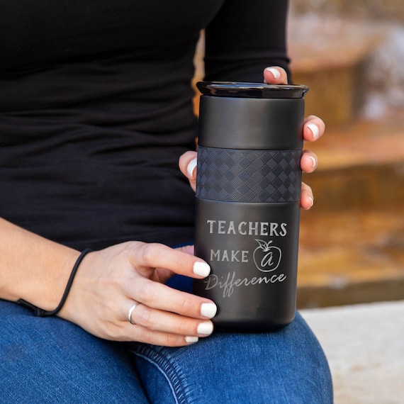 Personalized Tumbler, Insulated Stainless Steel Coffee Tumbler 16oz with CERAMIC Lid - 6hrs hot | 18 hrs cold | Teacher Appreciation