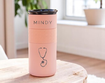 Personalized Nurse Gift Insulated Stainless Steel Coffee Tumbler 16oz with CERAMIC Lid | Great Gift for RN, LPN or Nurse Grad