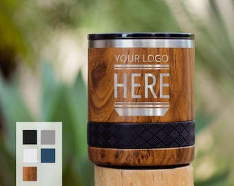 Custom Logo Engraved Tumbler | Rocks Tumbler 10oz, Lowball Tumbler | Best Gift For Birthdays | Personalized Gift For Men, Custom Design