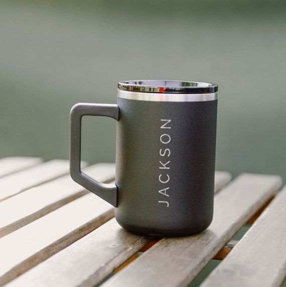 Personalized 16oz  Name Text or Quote Travel Coffee Mug | Birthday Gift | Gift for Him | Gift for Her | Insulated Stainless Steel Camp Mug