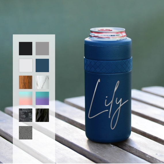 Personalized Can Cooler | Custom Birthday Gift | Engraved 12oz Elemental Slim Can Cooler | Insulated Beverage Holder, Seltzer Can Cooler