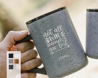 Personalized 16oz Survival Stainless Steel Coffee Cup | Toxin-Free Coffee Mug | Best for Campers & Travellers Mug | Durable Plastic Lid Mug