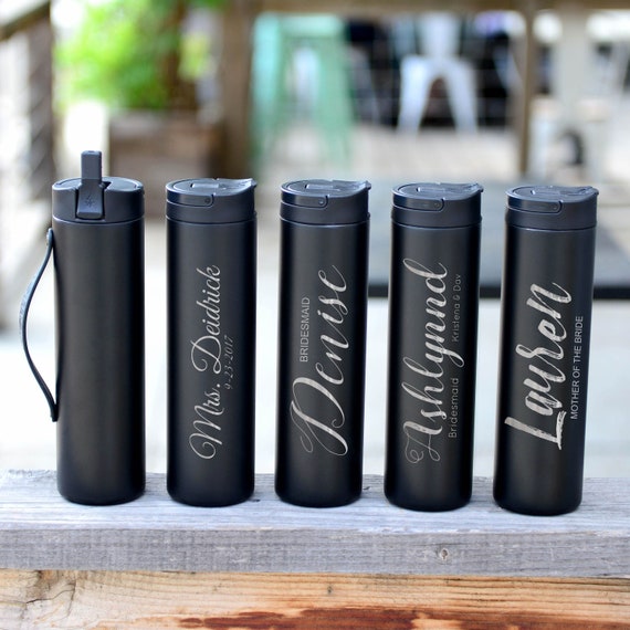 Wedding & Anniversary Gifts Personalized Stainless Steel Water Bottle | Elemental Iconic Insulated Bottes | Groomsmen, Bridesmaid