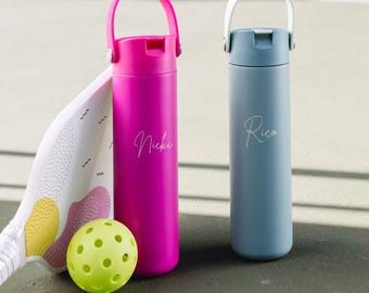 Personalized Sports Water Bottle | 24oz Stainless Steel and Leakproof Core Active Bottles | Custom Name Gift for Athletes & Outdoor Lovers
