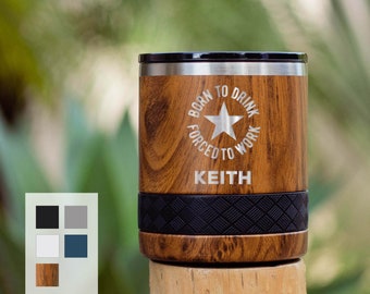 Personalized Lowball 10oz Tumbler with Durable Lid | Double Walled Rocks Tumbler | Stainless Steel Whiskey Mug | Best Gift For Birthdays