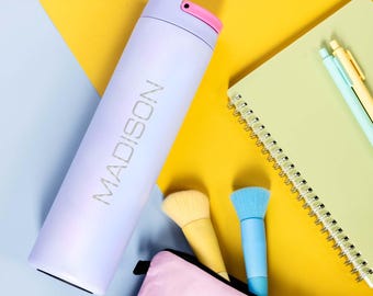 Personalized Iconic Sports Bottle Laser Engraved 20oz Insulated Stainless Steel Water Bottles with Lid Handle and Straw