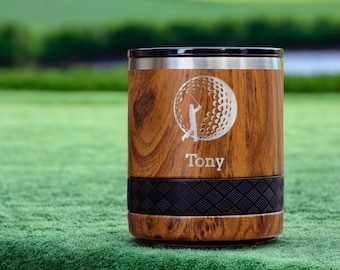 Personalized Rocks Tumbler 10oz, Lowball Tumbler | Best Gift For Dad | Laser Engraved Whiskey & Bourbon Cup - Personalized Dad Mug
