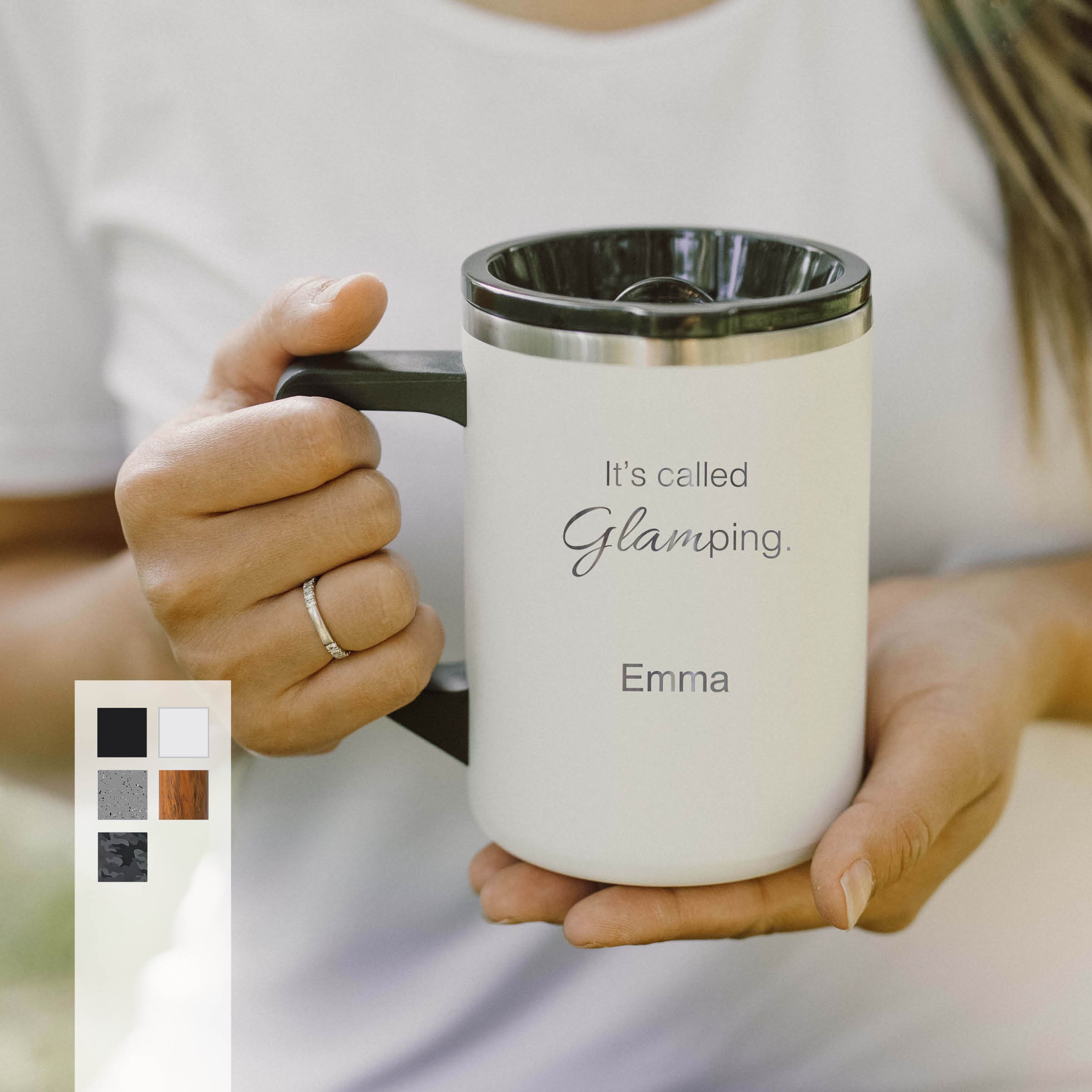 Personalized Spill-Proof Stainless Steel 16oz Coffee Mug, High Quality  Camping Cold Brew Drink Mug