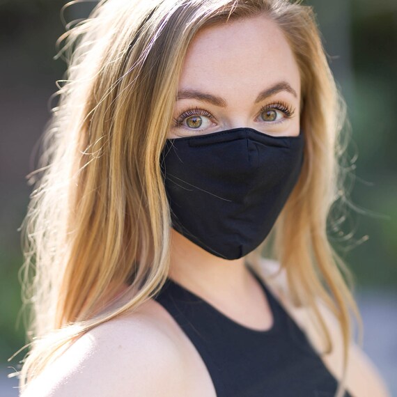 5 pack - Nose Wire 3 Layer Cotton Face Masks with Adjustable Ears Loops, Reusable Adult Face Masks, Built-in Filter Pocket, Anti-Fog