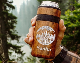 Personalized Can Cooler Slim | Camping Gift Engraved 12oz Elemental Slim Can Cooler | Insulated Beverage Holder, Seltzer Can Cooler