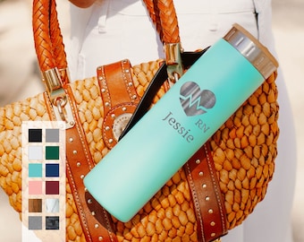 Highly Portable Water Bottle for Nurses, Doctors and Teachers Gifts | Personalized Stainless Steel Vacuum Insulated 20oz Water Bottle